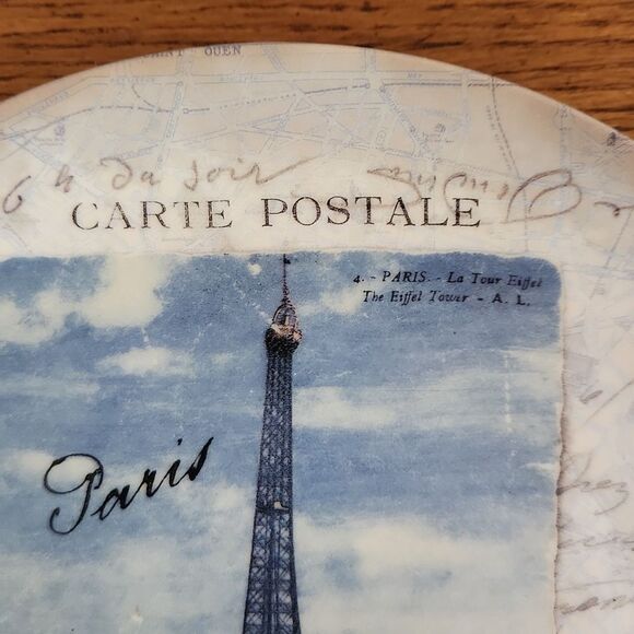 Eiffel Towel Paris decorative ceramic plate with metal plate holder - Picture 6 of 11